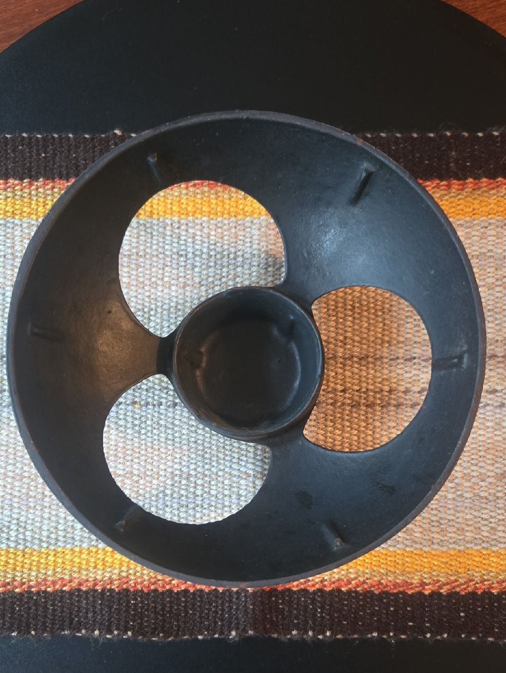 Vintage Le Creuset Black Cast Iron Fondue Base